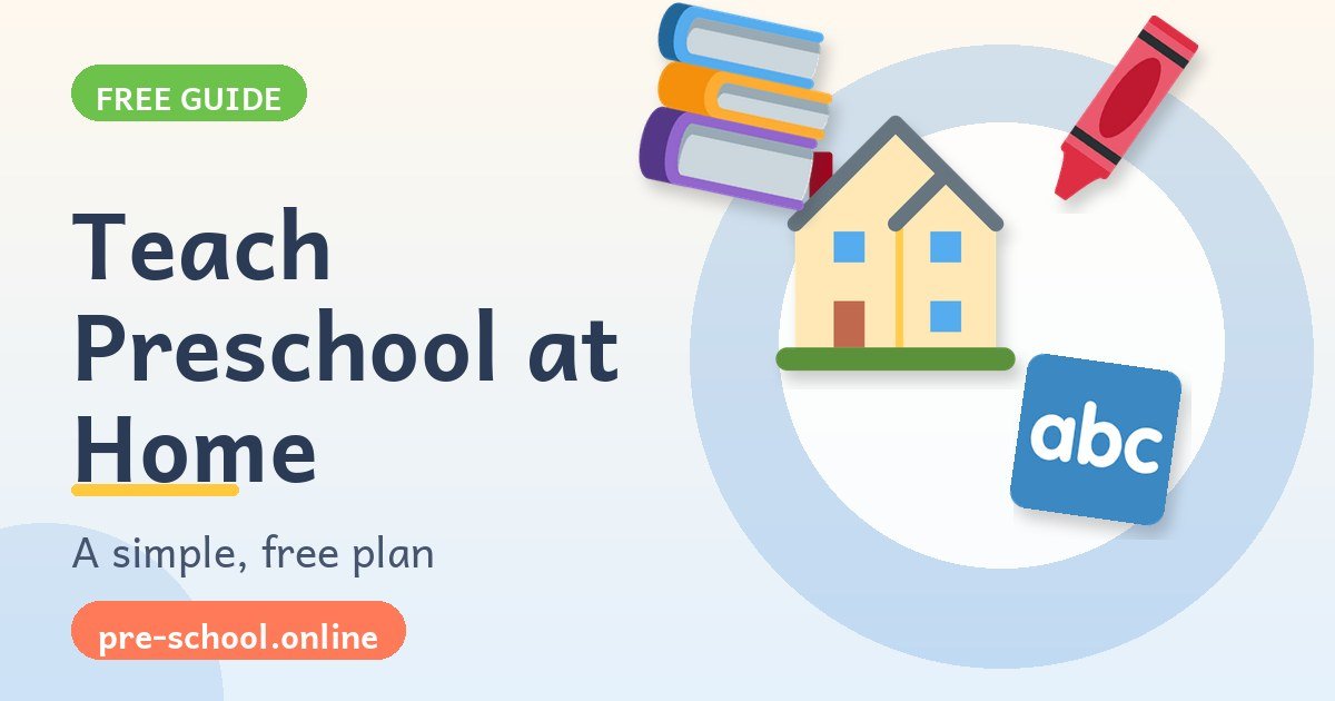 A house, books, crayon, and alphabet letters for teaching preschool at home