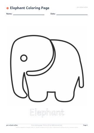 Elephant Coloring Page preview