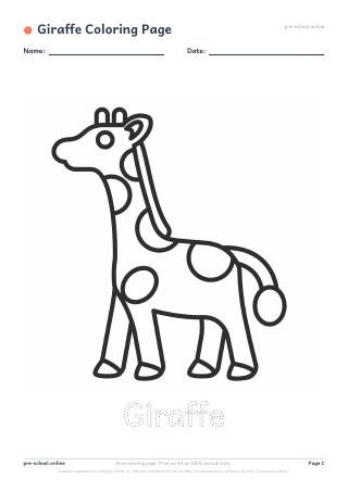 Giraffe Coloring Page preview