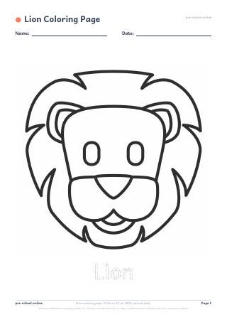 Lion Coloring Page free printable coloring page preview