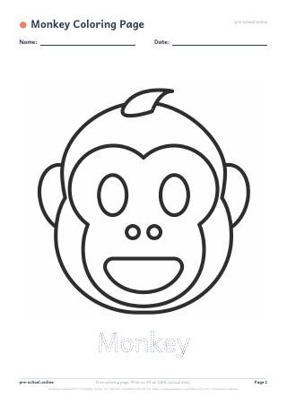 Monkey Coloring Page preview