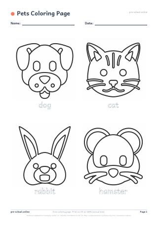 Pets Coloring Page preview