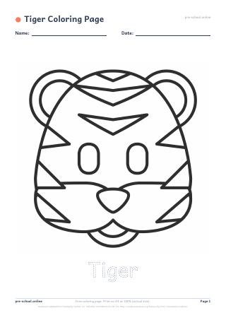 Tiger Coloring Page preview