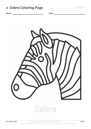 Zebra Coloring Page preview