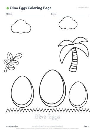 Dino Eggs Coloring Page preview