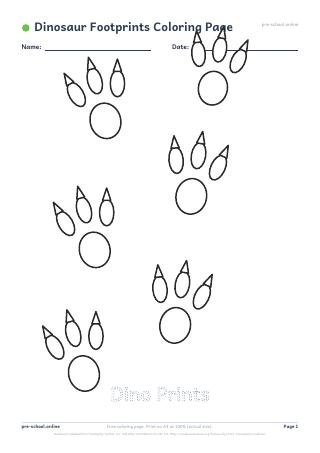 Dinosaur Footprints Coloring Page preview