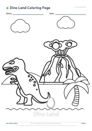 Dino Land Coloring Page preview