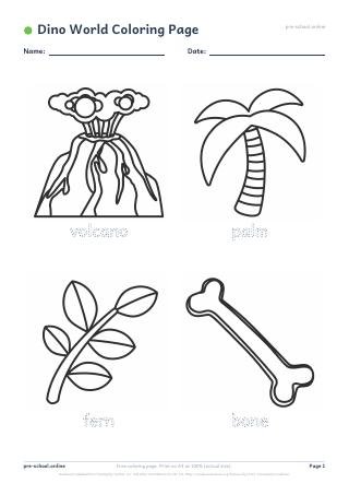 Dino World Coloring Page preview