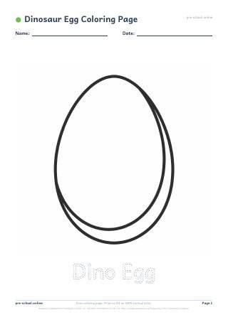 Dinosaur Egg Coloring Page preview