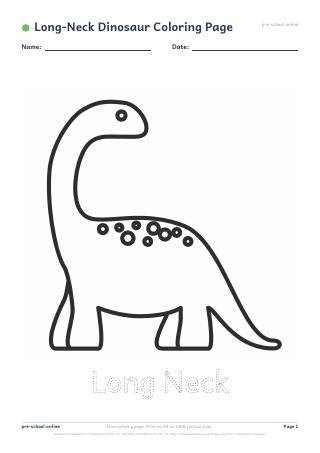 Long-Neck Dinosaur Coloring Page preview