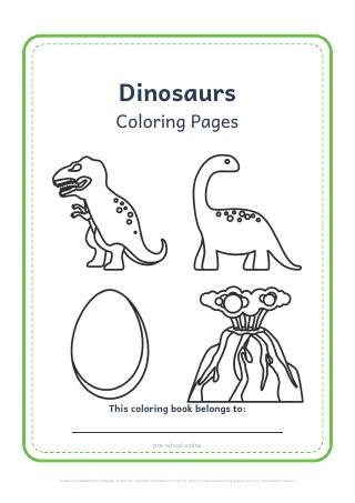 Dinosaurs coloring pages pack cover