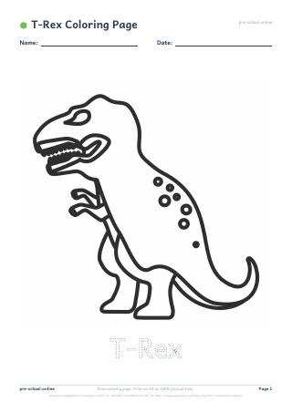 T-Rex Coloring Page free printable coloring page preview