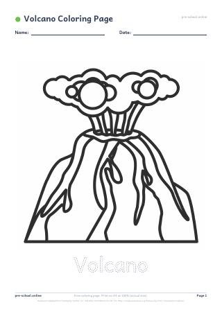 Volcano Coloring Page preview