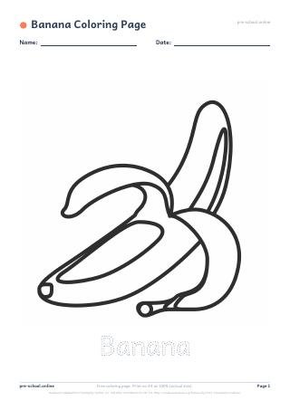 Banana Coloring Page preview