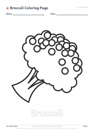 Broccoli Coloring Page preview