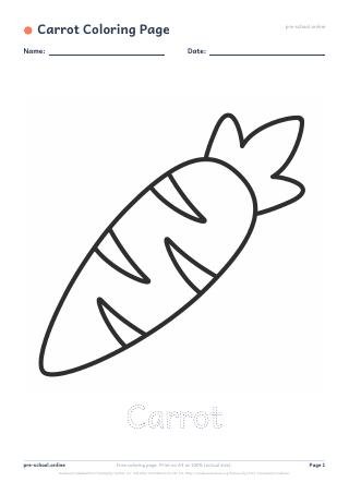 Carrot Coloring Page preview