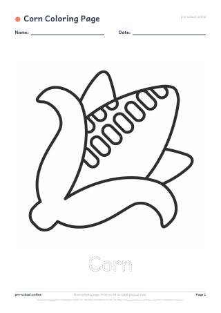 Corn Coloring Page preview