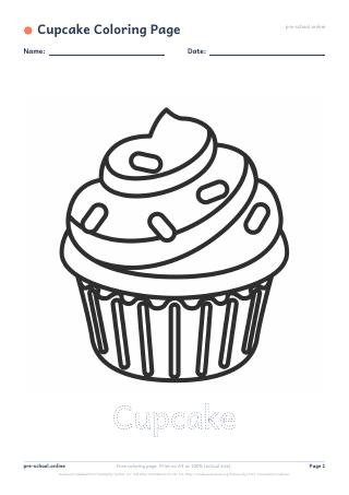 Cupcake Coloring Page preview