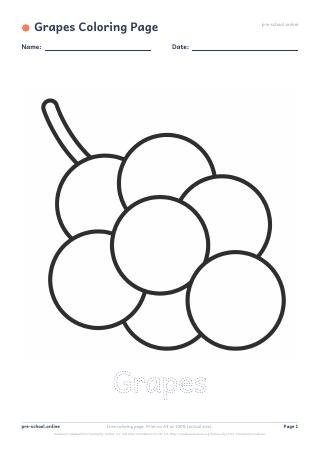 Grapes Coloring Page preview