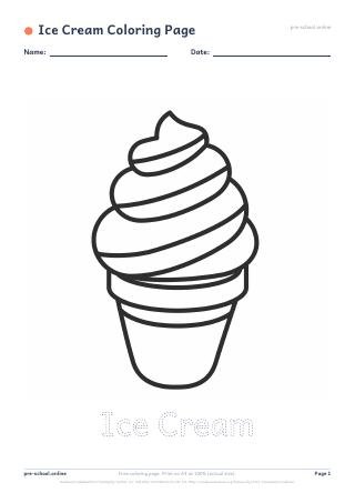 Ice Cream Coloring Page preview