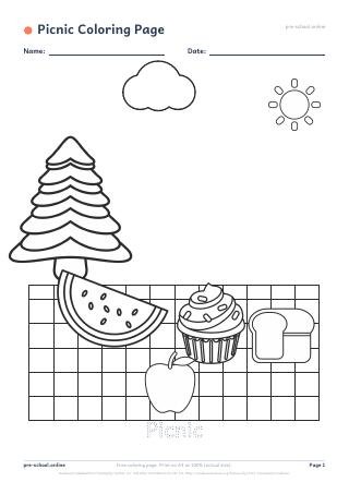 Picnic Coloring Page preview