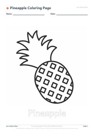Pineapple Coloring Page preview