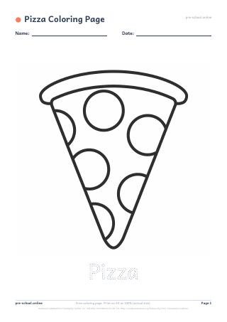 Pizza Coloring Page free printable coloring page preview