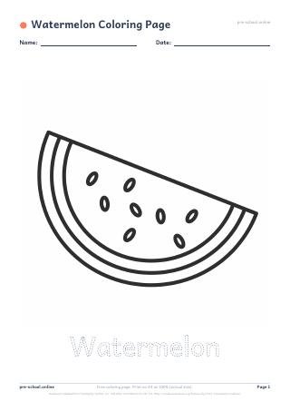 Watermelon Coloring Page preview