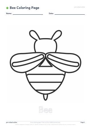Bee Coloring Page preview