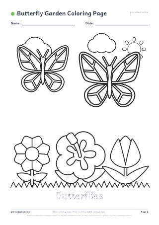 Butterfly Garden Coloring Page preview