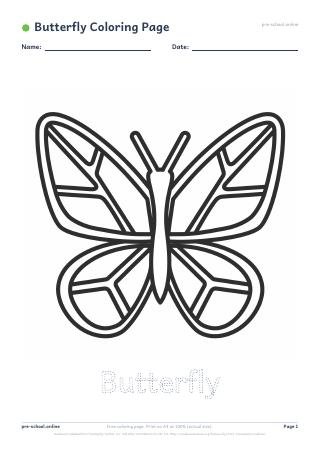Butterfly Coloring Page free printable coloring page preview