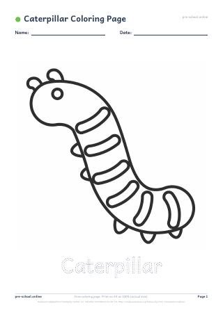 Caterpillar Coloring Page preview