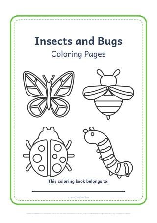 Insects and Bugs coloring pages pack cover