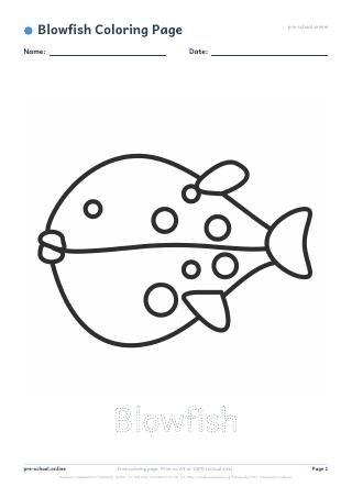 Blowfish Coloring Page preview