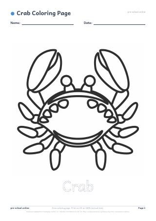 Crab Coloring Page preview