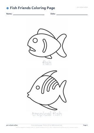 Fish Friends Coloring Page preview