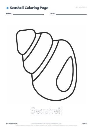 Seashell Coloring Page preview