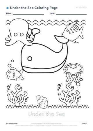 Under The Sea Coloring Page preview