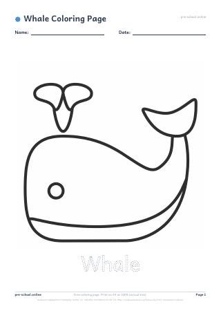 Whale Coloring Page free printable coloring page preview