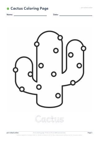 Cactus Coloring Page preview