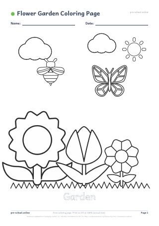 Flower Garden Coloring Page preview