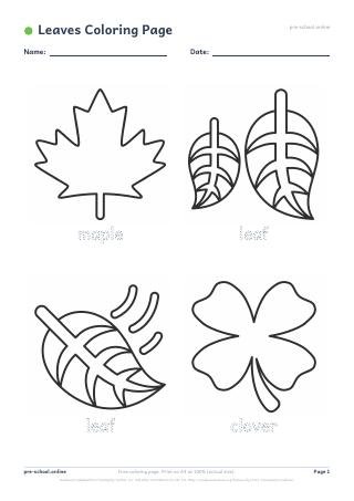 Leaves Coloring Page preview
