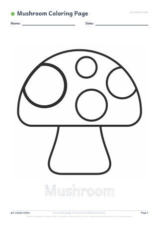 Mushroom Coloring Page preview