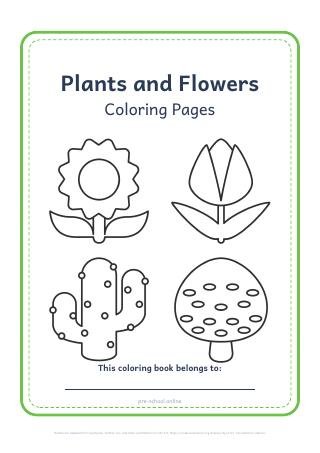 Plants and Flowers coloring pages pack cover
