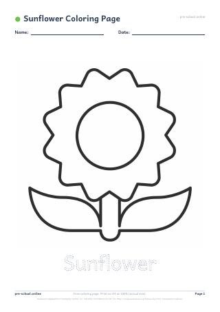 Sunflower Coloring Page free printable coloring page preview