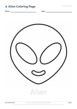 Alien Coloring Page preview