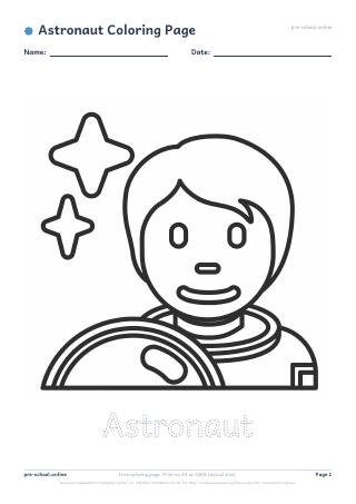 Astronaut Coloring Page preview