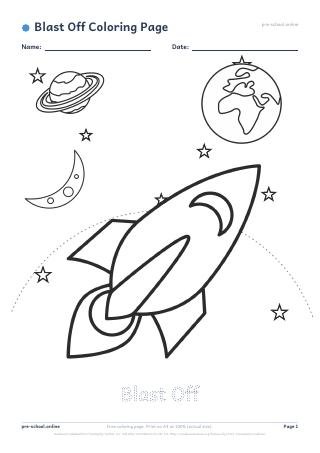Blast Off Coloring Page preview