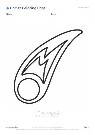 Comet Coloring Page preview