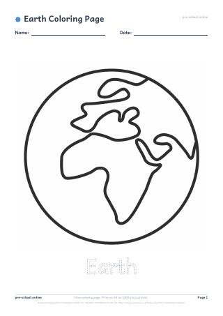 Earth Coloring Page preview